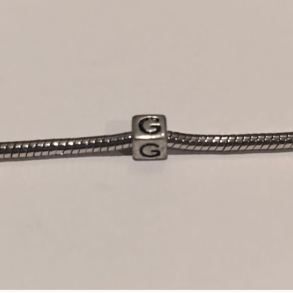 Silver G Spacer Charm for Pandora Style Bracelet - Picture 4 of 5